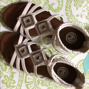 Cute white gladiator sandals